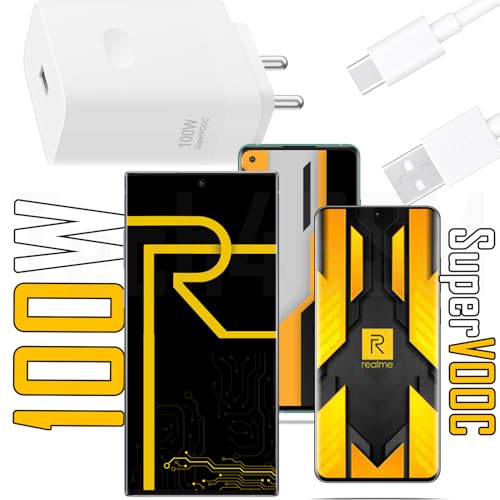 Image of Original 100W Charging Kit Compatible with RealMe Narzo 80 Pro, P3 Pro, P3x (Adapter & Cable)