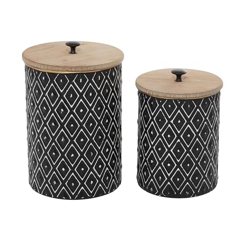 Jarre décorative Deco 79 en métal noir incassable pour maison - 4