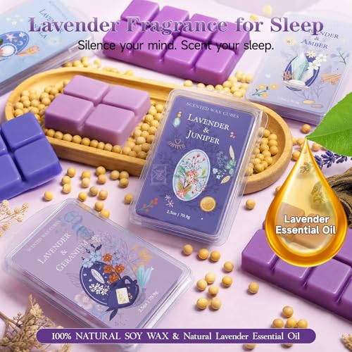 Image of SCENTORINI Wax Melts, Lavender Essential Oil Scented Wax Cubes for Sleep