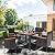 Shintenchi 5 Piece Patio Dining Set, Wicker Patio Conversation Set with Wood Table Top, Outdoor Table and Chairs with Soft Cushions for Backyard, Deck and Garden, Brown Rattan