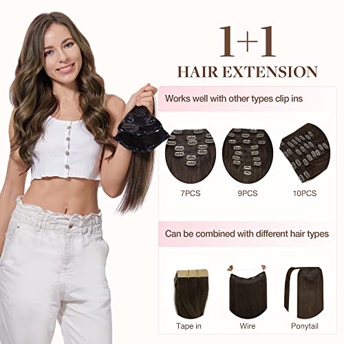 Image of GOO GOO Clip in Hair Extensions Real Human Hair Front Fill Ins Extensions