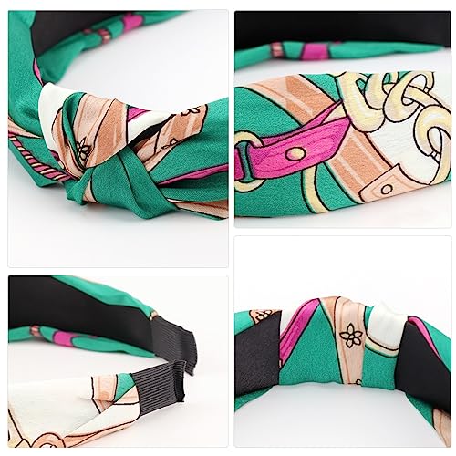 Image of DRESHOW 8 Pack Knotted Headbands for Women Wide Turban Headband Yoga Exercise Ribbing Hair Hoop Hair Bands Accessories