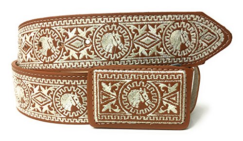 CINTO CHARRO BORDADO. WESTERN BELT. VAQUERO PITIADO (36)
