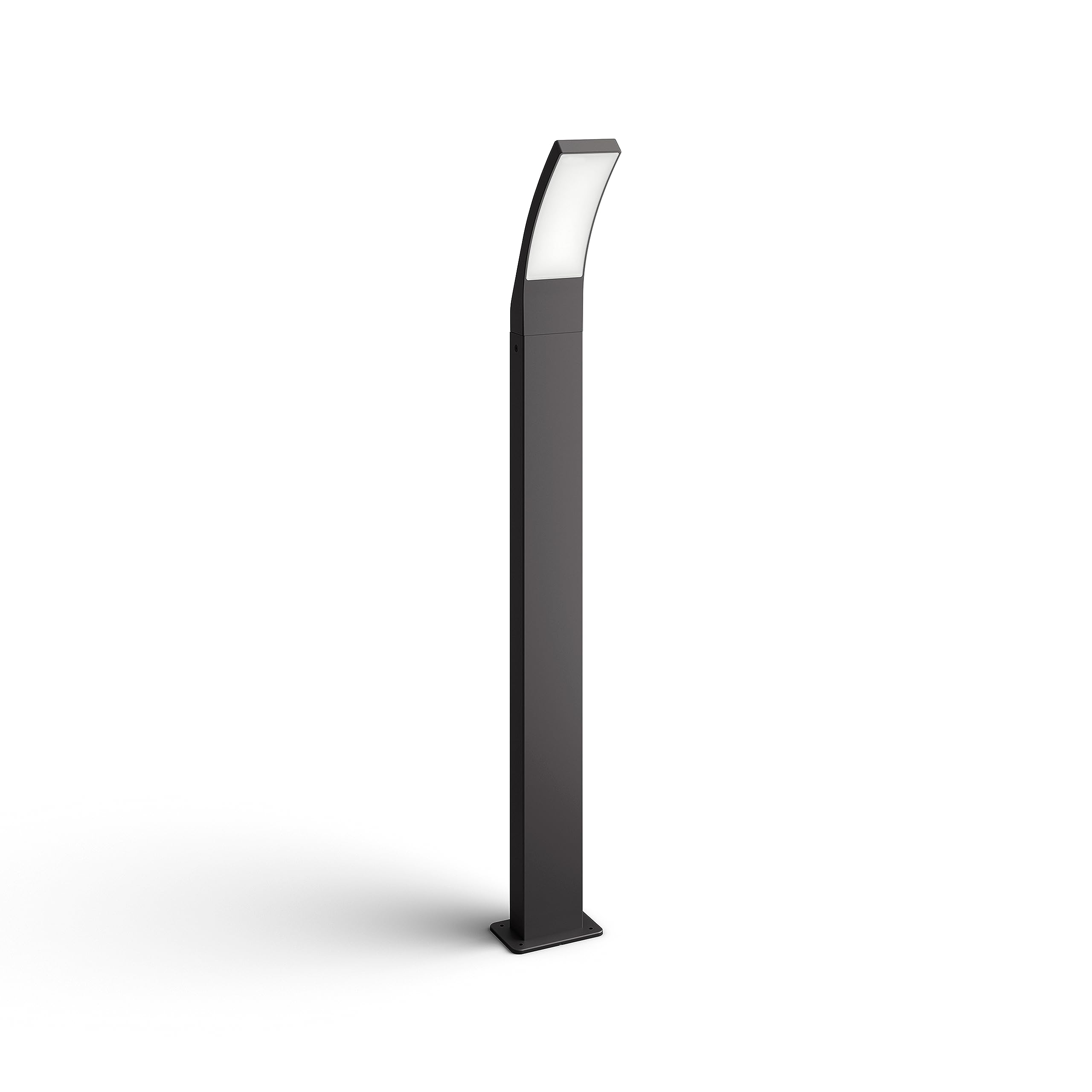 Philips Outdoor LED Sockelleuchte Splay, 12W, Anthrazit, kaltweißes Licht 4.000K, IP44 Schutzklasse, integriertes Leuchtmittel