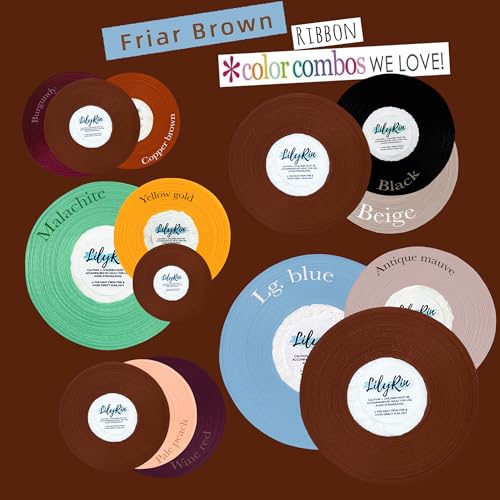 Image of Friar Brown Ribbon 1 /4 Inches 36 Yards Satin Roll Perfect for Scrapbooking, Art, Wedding, Wreath, Baby Shower, Packing Birthday, Wrapping Christmas Projects