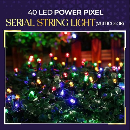 Image of Lexton 40 LED Power Pixel Serial String /Fairy Light | Plug Sourced | Suitable for Home & Outdoor Decoration, Diwali, Christmas, Ramadan, Wedding, Party, Festival (Pack of 1, Multicolor)