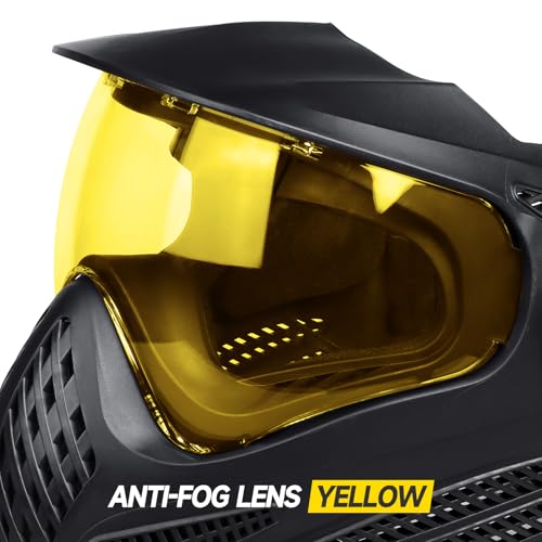 Image of Xaegistac Paintball Mask-Intergrated Sun Visor Airsoft Mask | Airsoft Mask with Wide Field of View, Anti Fog, Adjustable Headband for Paintball, Airsoft