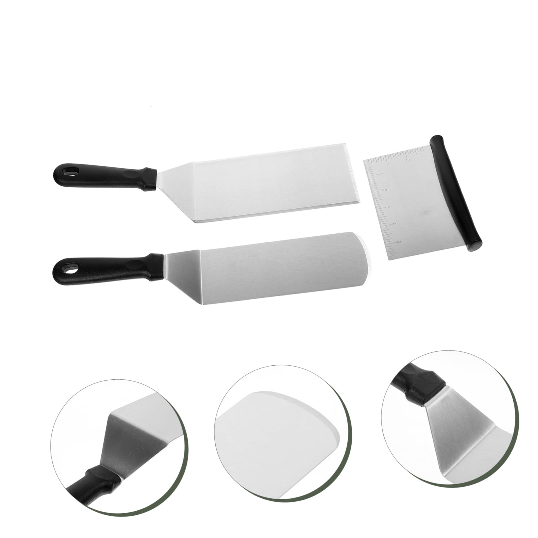 1 Set Espátula para Bistec Utensilio de Teppanyaki Pala para Bistec Acero Inoxidable Pp Mango Antideslizante para Cocina Doméstica y Restaurante