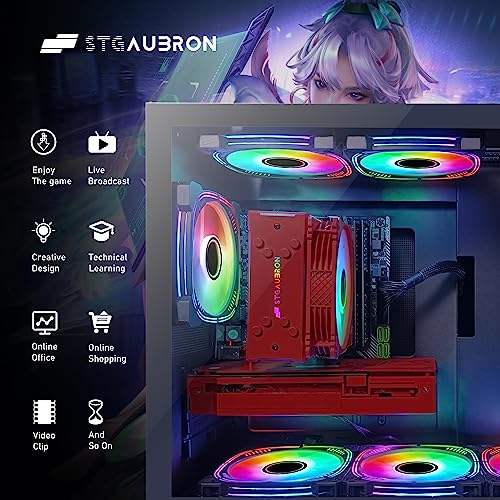 STGAubron Gaming PC Computer Desktop, Intel Core i7-11700KF up to 5.0G, 32G DDR4, 2T SSD, GeForce RTX 3060 12G, 600M WiFi, BT 5.0, RGB Fan x6, Windows 11 Home - Image 6