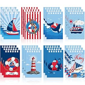 Faccito 24 Pieces Nautical Mini Notebooks Nautical...