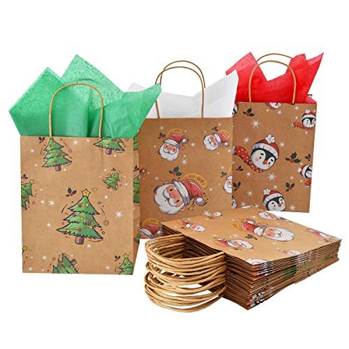 Geschenktüten Weihnachten Natürlich Kraft Dekorationen Party Supplies Pack SERVE 15 in 3 Styles für die Weihnachtsfeier Cover