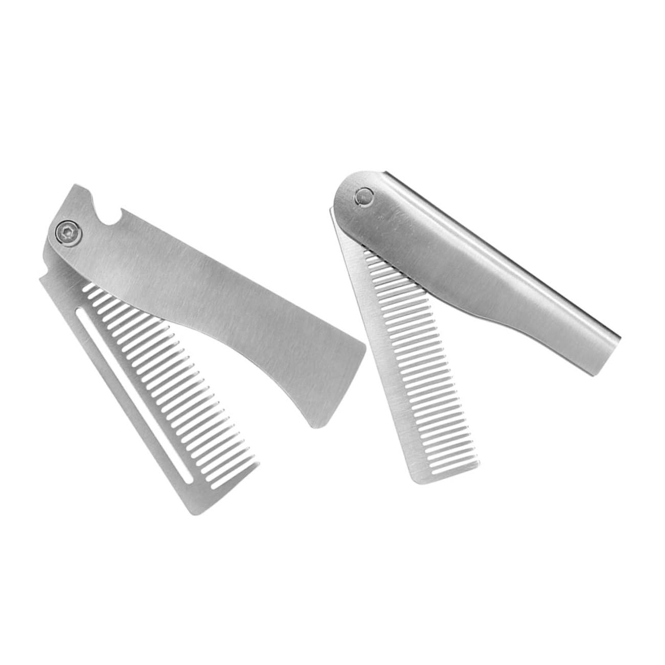 FOMIYES Multi-function Beard Styling Tool Portable Folding Comb for Men's Hair Grooming