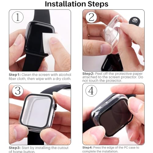 Image of HANKN 2 Pack Hard Plated Case for Apple Watch Series 11 10 46mm Tempered Glass Screen Protector Case, Overall Protective Cover Shockproof Ultra-thin Iwatch Bumper (Black+Black, 46mm)