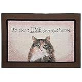 WHAT ON EARTH Funny Doormat - It's About Time You Got Home Cat Rug
