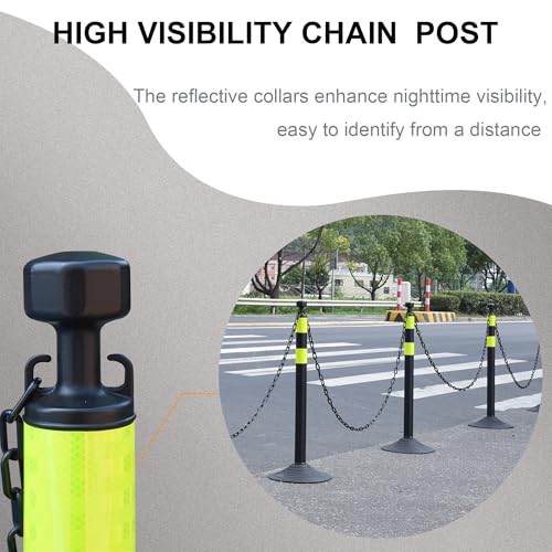 Image of OrangeStar 6 Pack Traffic Delineator Post Cones, 40 inch Black Safety Barrier