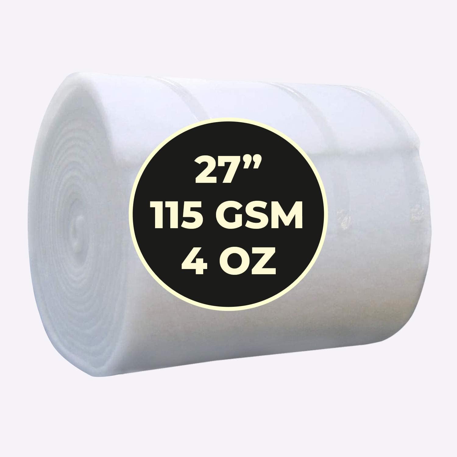 Polyester Wadding Roll Quilting Upholstery Padding 27" / 54" Wide Wadding Roll (27" Width 4oz, 10 Meter)