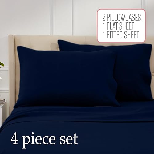 Miniatura 7 de LalaLOOM - Juego de sábanas suaves de lujo de 4 piezas para cama king con bolsillo profundo, microfibra transpirable, resistente a arrugas,