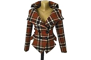 Beige Plaid Asymmetrical Women's Jacket