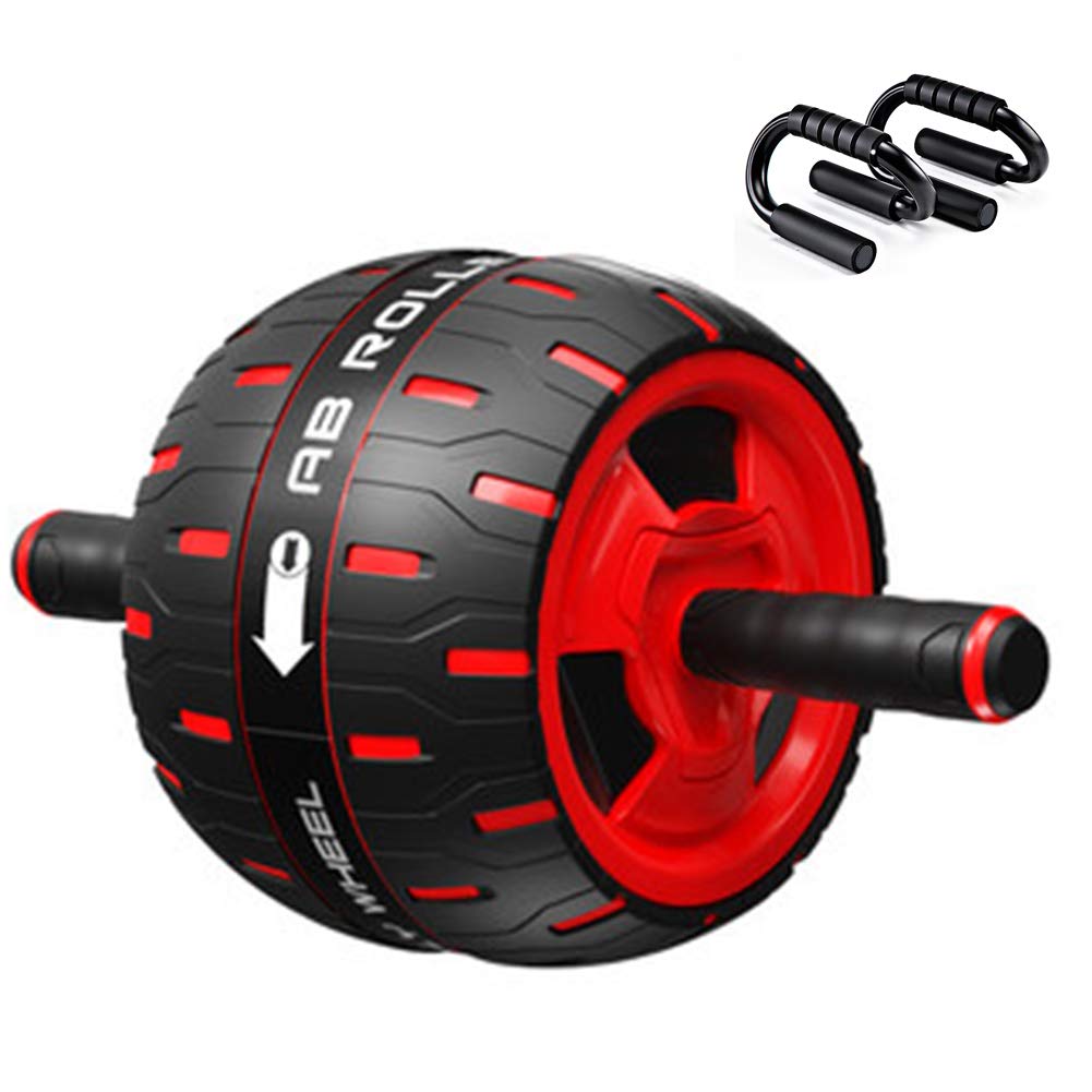 Super breit AB Roller Bauchroller, Bauchtrainer mit doppeltem Rad, rutschfeste Griffe, mit Kniematte, für Fitness, Workout, Training zu Hause