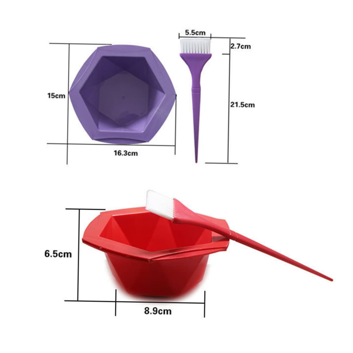 OHPHCALL 14-piece Hair Dyeing Bowl Set Hair Coloring Bowl Kit Brush for Diy Tint Mixing