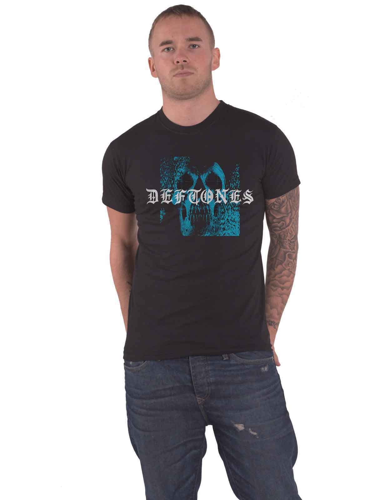 Deftones T Shirt Static Skull Band Logo Official Mens Black XXL
