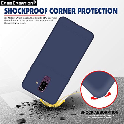 Image of Case Creation Luxurious OG Series for Samsung Galaxy On8 Case Cover,Anti-Dirty Slim Case Frosted Matte Cute Candy TPU Raised Bezel (Splash of Color) Back Cover for Samsung On8 -Navy Blue