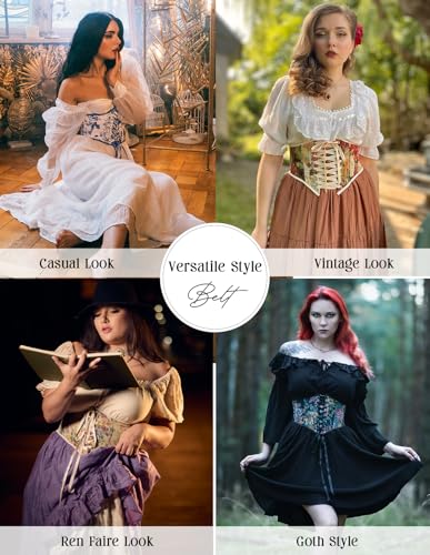 Image of Scarlet Darkness Corset Belt for Women Floral Lace Up Boned Underbust Corset Waist Belts Floral Blue Bird 6