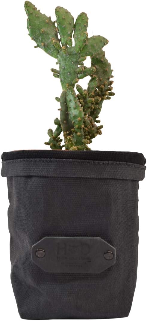 Hide & Drink, Storage Planter Handmade from Full Grain Leather - Charcoal Black