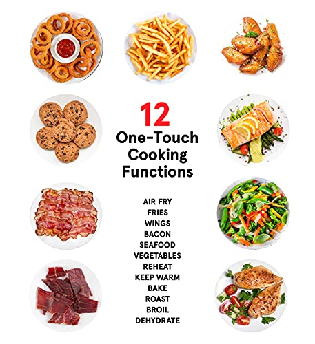 Image of Gourmia Air Fryer Oven Digital Display 5 Quart Large AirFryer Cooker 12 Touch Cooking Presets, XL Air Fryer Basket 1500w Power Multifunction Stainless Steel FRY FORCE 360 (5 QT)