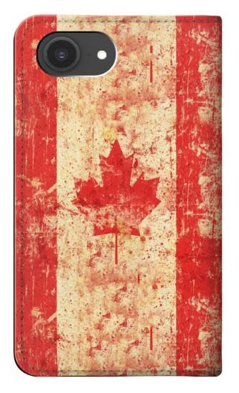 Étui clapet iPhone 16e / 17e drapeau Canada vintage : fini les rayures sur l'écran