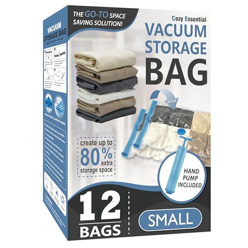 Cozy Essential Vacuum Storage Bags, 80% Compression Vacuum Seal Space