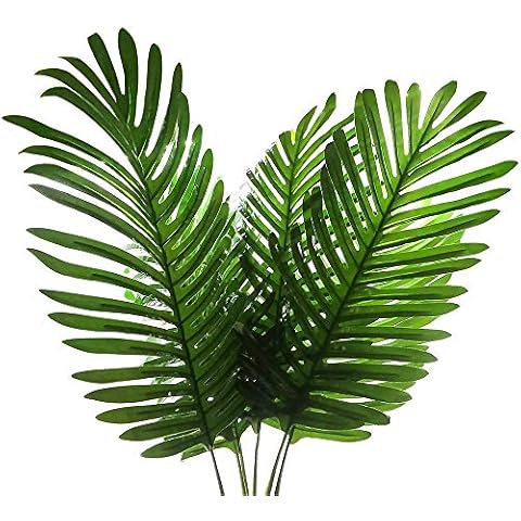 Shiwaki 5 PCS Artificial Plants Leaves Decorations Faux Large Tropical Palm Leaves Imitation Ferns Artificial Plants Leaf for Home Kitchen Party Flowers Arrangement Wedding Decorations Cover