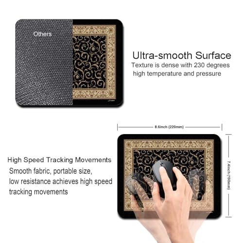 Image of Carpet Pattern Mousepad - Small Non-Slip Rubber Carpet Design Printed Computer Mouse Pad 19x22cm (FMP0236)