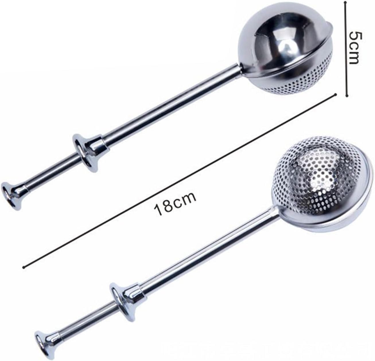18cm Silver Stainless Steel Flour Sieve Powdered Sugar Bottle Spreader Multifunctional Kitchen Baking Tool