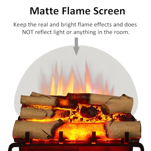 Image of LegendFlame 23 inch W Free Standing Electric Fireplace White Birch Log Set (EF290A-WB), Fireplace Insert, Heater 750W /1500W, Crackling Sound, Remote Control