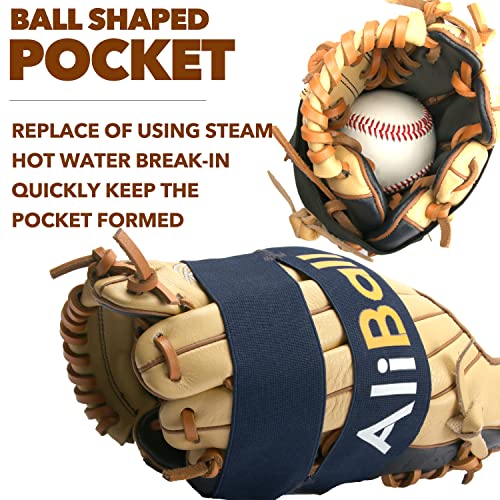 Aliball Glove Wrap, Softball And Baseball Glove Strap, Replace Of Using Steam, Hot Water Break-In, Quickly Keep The Pocket Formed, Easy Quick To Put On And Take Off, Fit All Gloves (Navy Blue) #TOP1
