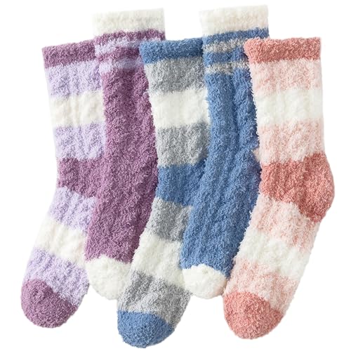 WORPICE Kuschelsocken Damen - 5 Paar Kuschelsocken 35-38, Dicke...