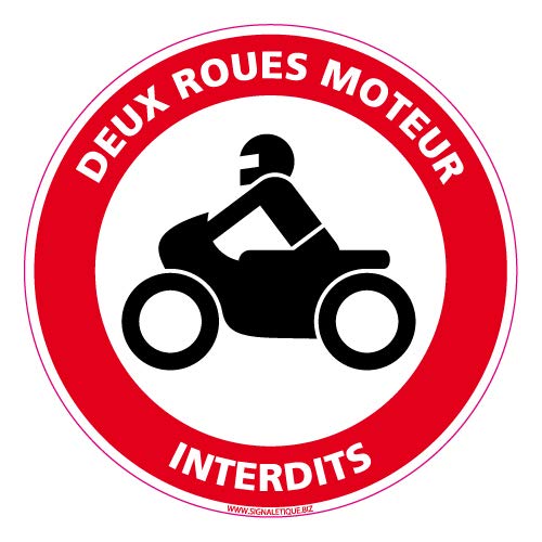 Panneau deux roues interdits plastique rigide pour allée privée