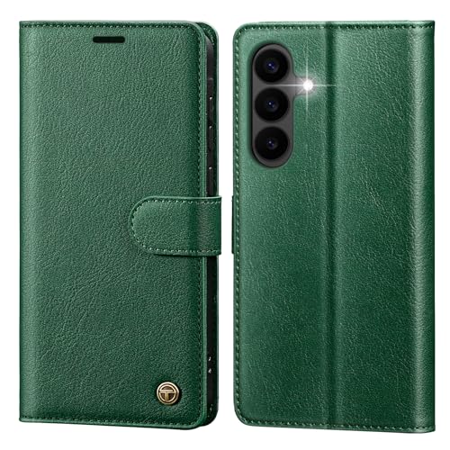 Étui magnétique Samsung Galaxy S26 vert avec compartiment cartes RFID et rabat de protection