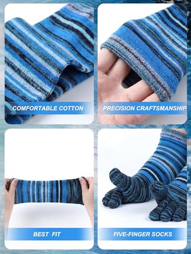 Image of Fourluoo 3 /6 Pairs Women Toe Socks Cotton Breathable Ankle Five Toe Socks for Men Women Athletic Running