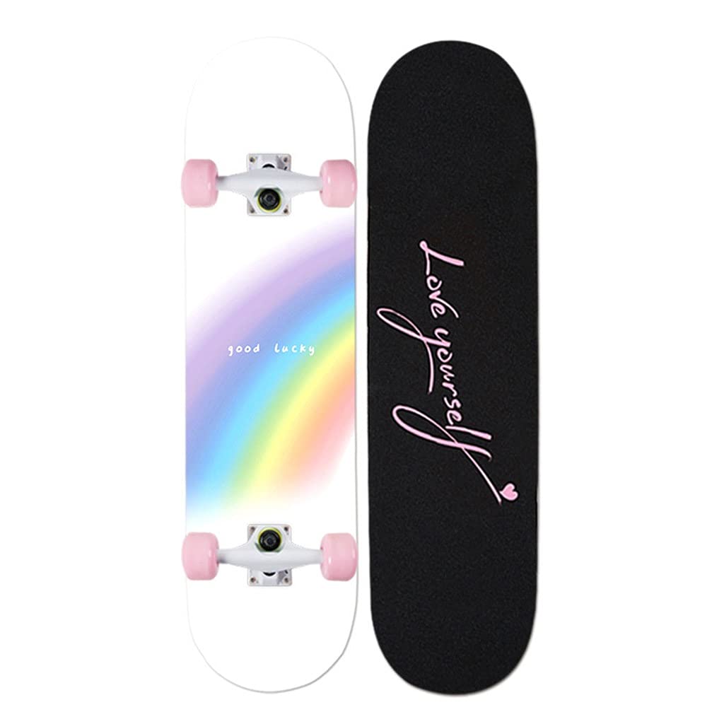 F Fityle Skateboard Erwachsene, 31x8in Ahorn Longboard Kinder, Anfänger Skateboard Deck, Mädchen Pennyboard (Color : AA)