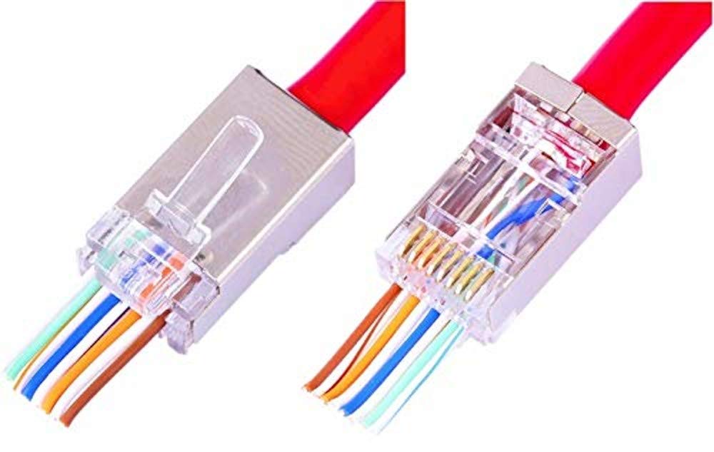 にゃページ Alfais 4388 Yeni Nesil Delikli Metal Rj45 Jack İnternet Cat Kablo