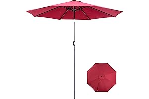 9 ft red patio umbrella