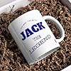 Designs of note! The Man, The Myth, The Legend Jack Mug | Funny Personalised Name Coffee Cup for Him | Gift for Men and Boys Named Jack (Blue) #1