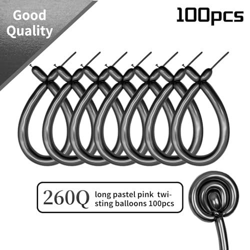 Image of 260 Metallic Black Long Balloons for Balloon Garland Thickening Skinny Latex Twisting Animals Modeling Christmas Birthday Wedding Party Festival Decorations 100pcs