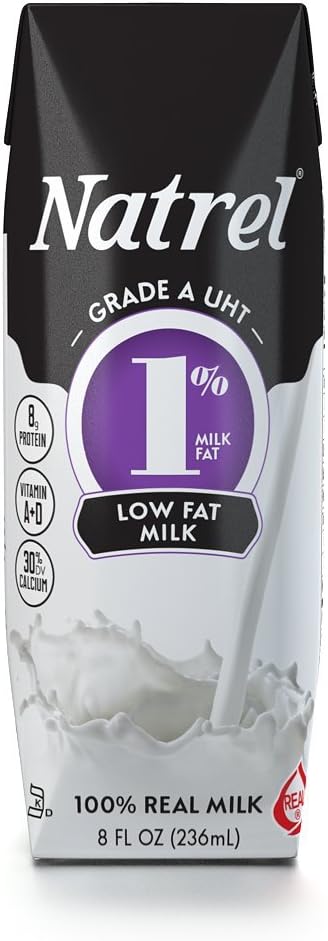 Natrel Milk 1%, 8 Ounce (Pack of 18)