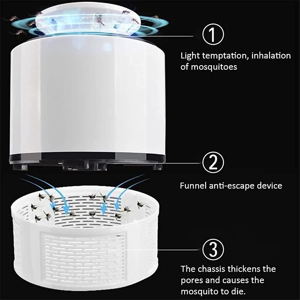 Elektrische Mückenlampe, USB-Elektronik, LED-Nachtlicht, Insektenvernichter, Schädlingsbekämpfungsmittel für Schlafzimmer, Küche, Büro (Weiß)