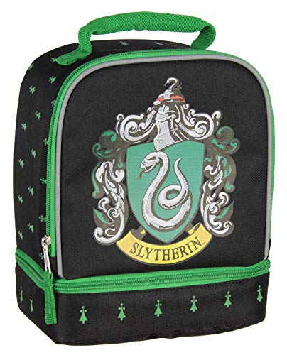 Image of Bioworld Harry Potter Lunch Box 10 inch Dual Compartment Tote (Slytherin Crest)