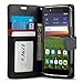Alcatel Idol 4 Case, J&D [Wallet Stand] [Slim Fit] Heavy Duty Protective Shock Resistant Flip Wallet Case for Alcatel Idol 4 - Black