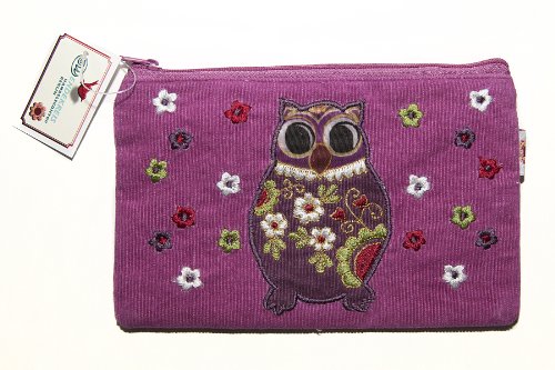 Preisvergleich Produktbild Wendekreis Geldbörse Kosmetiktasche Stofftäschchen Cord Eule Owl